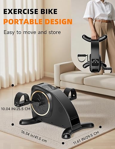 Miniatura 8 de Under Desk Exercise Bike, Mini Exercise Bike Electric Pedal Exerciser for Seniors & Leg/Arm Fitness,12 Adjustable Speeds & LCD Display, Foot
