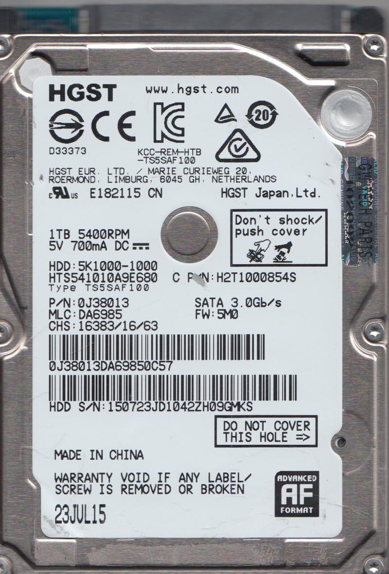 Amazon | hts541010 a9e680、PN 0j38013、MLC da6985、Hitachi 1 TB