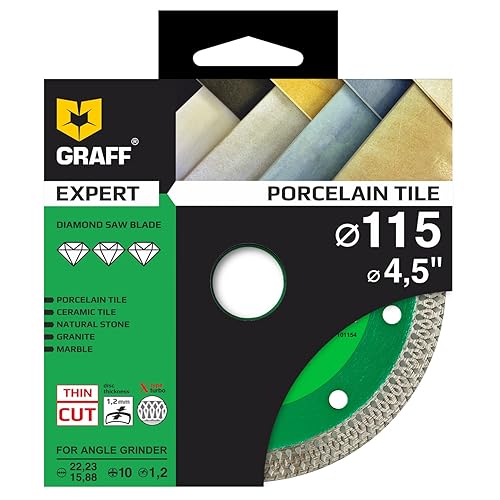 Miniatura 6 de GRAFF Hoja de diamante súper fina de porcelana y cerámica de 4  pulgadas, rueda de corte de diamante para azulejos duros, cerámica, piedra natural,