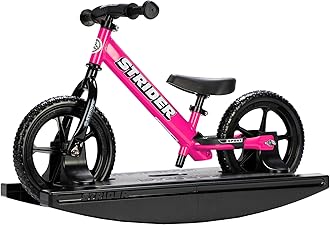 – Strider 12” Sport Bike (Pink) + Rocking Base - Helps Teach Baby How to Ride a Balance Bicycle - for Kids 6 Months to 5 Years - Easy Assembly & Adjustments, PROCK-ST-S4PK