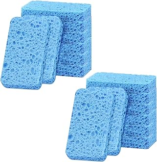 12 - Pack Non-Scratch Scrub Sponges - Sponges for Dishes and Washing Dishes, Cleaning Sponges for Kitchen Home Bathroom Cars, Funny Cut-Outs DIY for Kids (Blue)