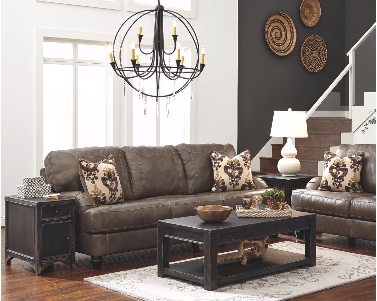 Signature Design by Ashley - Gavelston Chairside End Table w/ Storage, Rubbed Black Finish