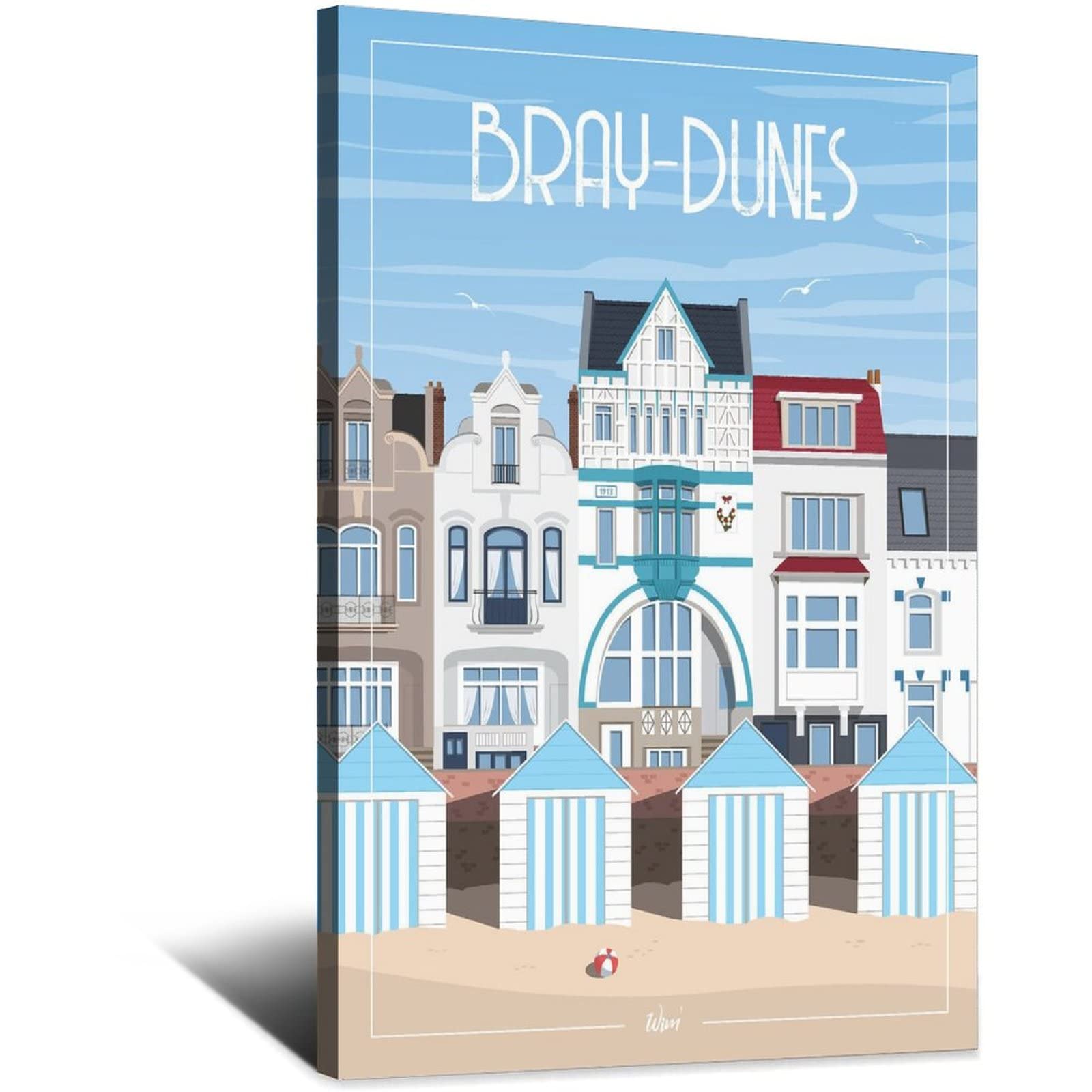 beici Vintage Travel Posters Bray-Dunes Canvas Art Poster Wall Decor Poster Office Posters 20x30inchs(50x75cm)