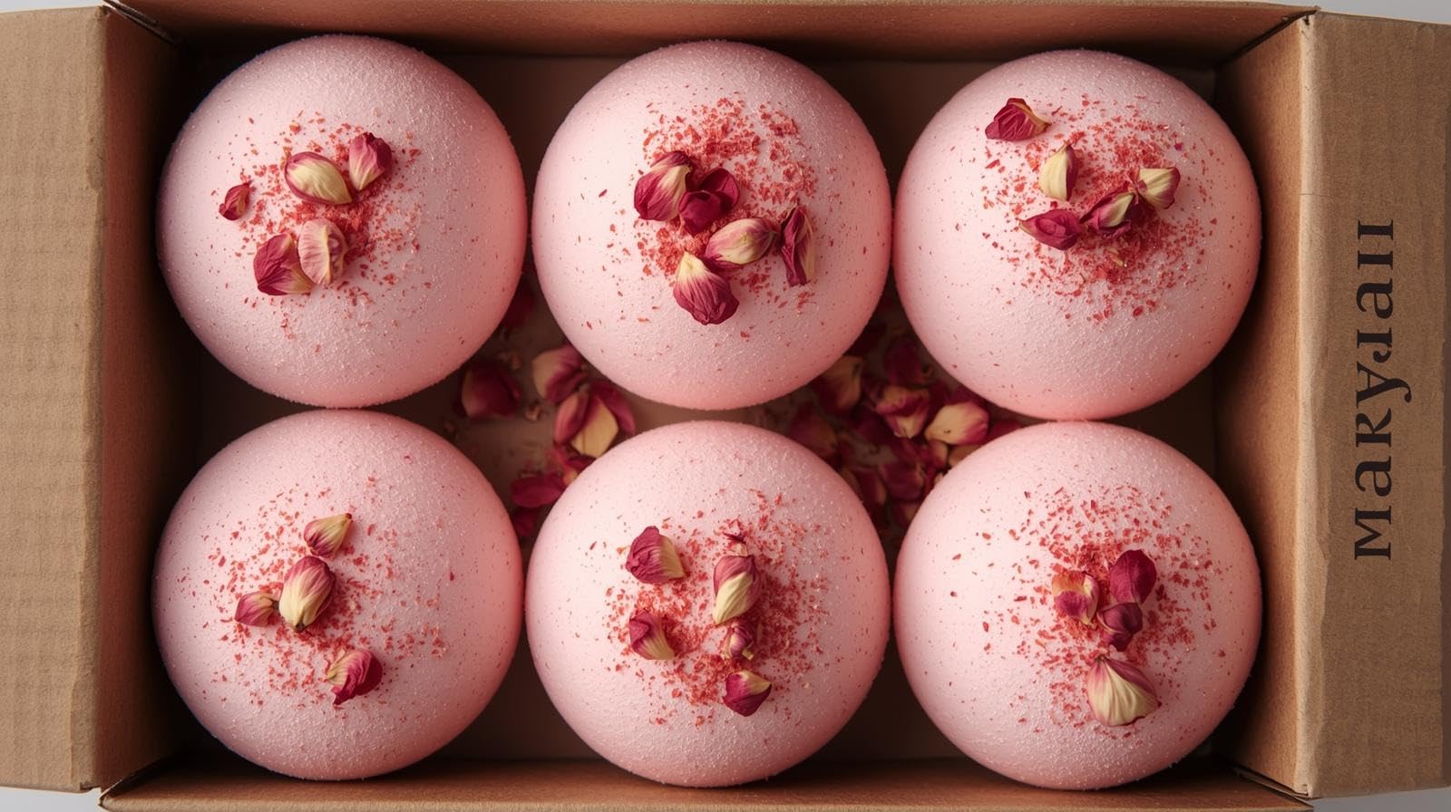 Rose Petal Fizzy Bath Bombs – Pack of 6 (75g Each) – Natural & Aromatic – Ideal Gift for Women – Relaxing & Travel-Friendly Spa Experience