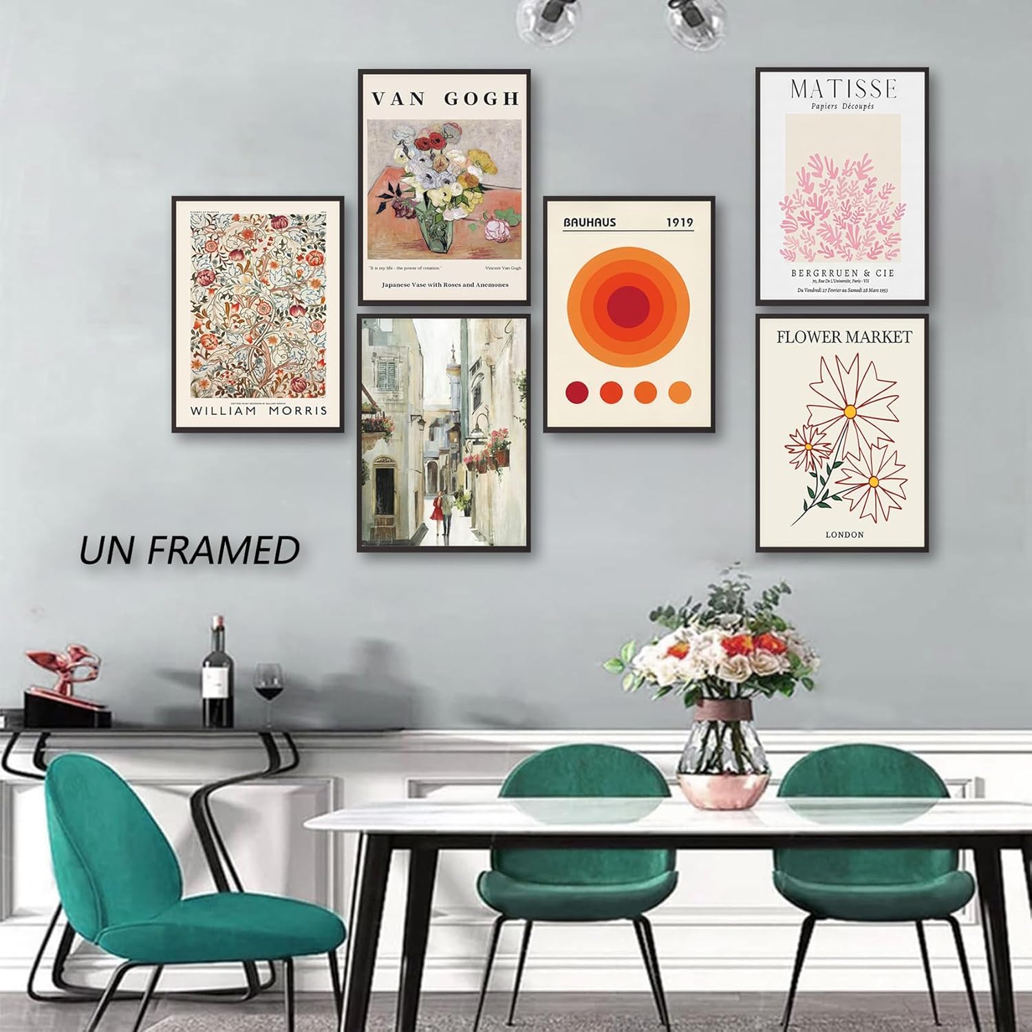 6Pcs Abstract Matisse Wall Art Posters Vintage Bohemia Prints Minimalist Flower Prints William Morris Floral Poster for Gallery Room Aesthetic Living Room Bathroom Bedroom Decor Unframed 8"x10" - Image 6