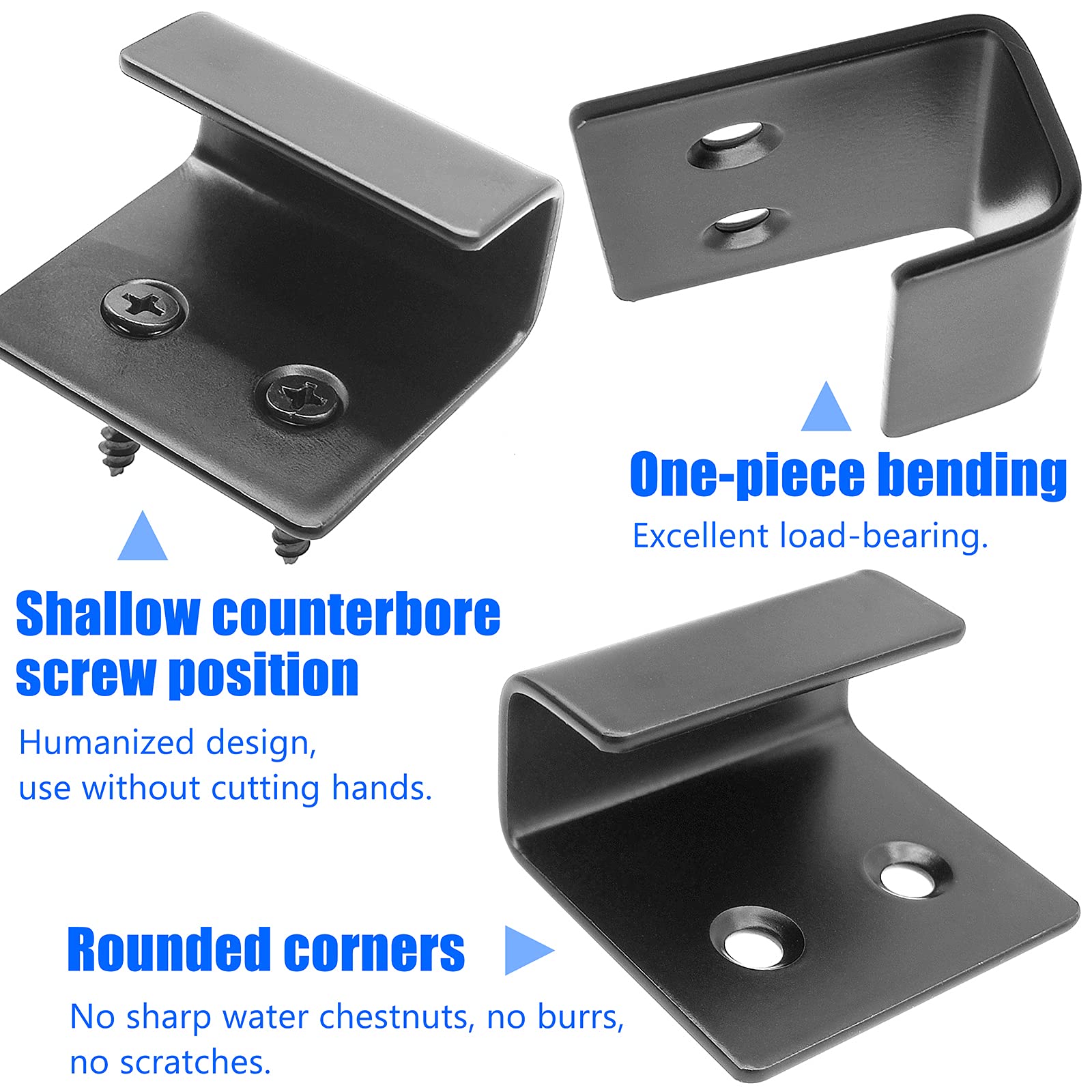 Ganci Per Piastrelle In Acciaio - Set Da 12 Con Viti E Tasselli - Nero Per Esposizione Piastrelle E Decorazioni