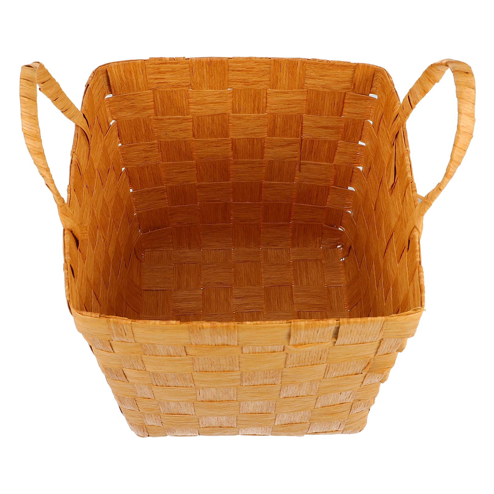 VOSAREA Wicker Waste Basket Paper Wastebasket Hand Woven Basket Decorative Trash Can Garbage Container Bin for Bathroom Kitchen Beige-image-27