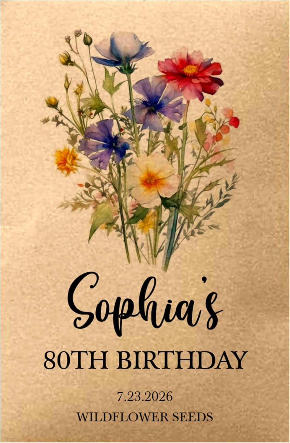 50th, 60th Birthday Party Bulk Favors for Guests, Custom Birthday Seeds Packets, Personalized Birthday Favors, Adult Birthday Party Favor Idea