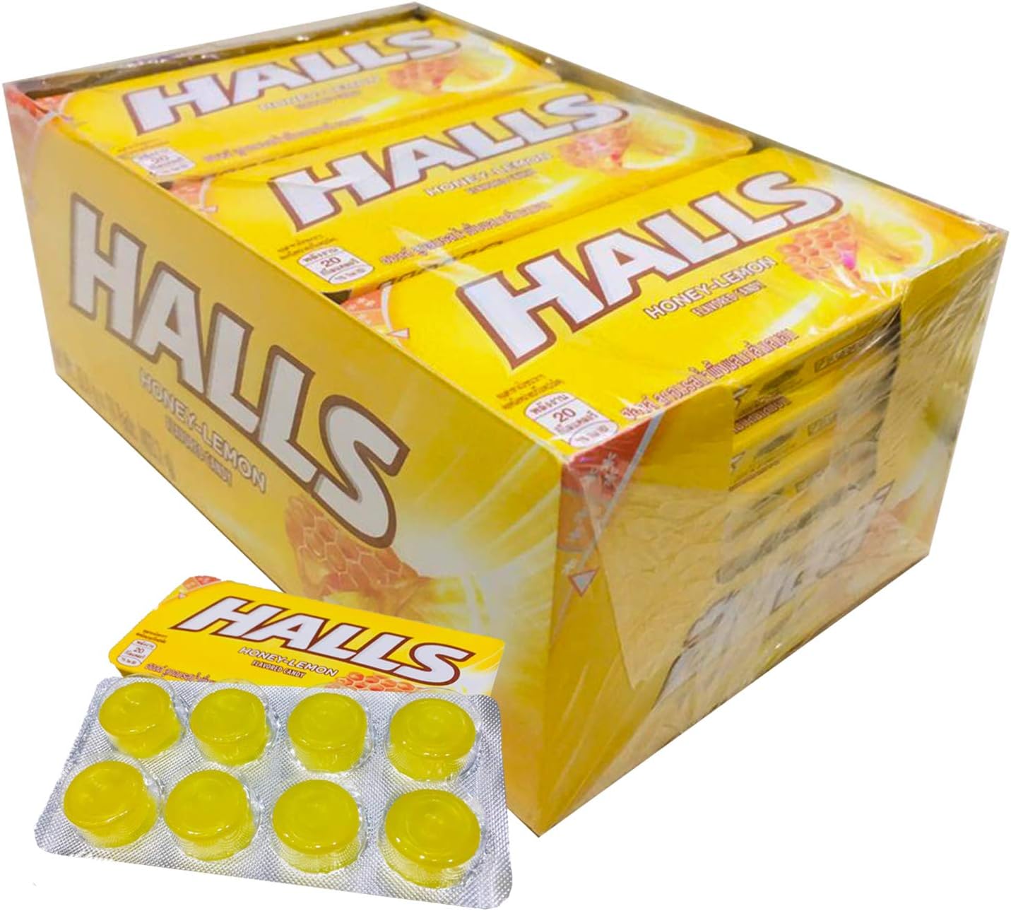 Honey - Lemon Flavoured Candy - 18 Pack, 18 x 22.4 g