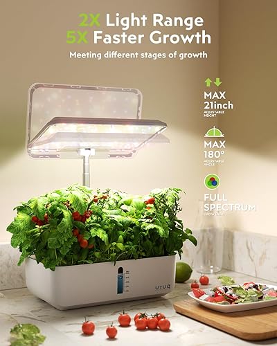 Miniatura 8 de Sistema de cultivo hidropónico Jardín interior URUQ 12 cápsulas Sistema de jardinería interior con luz LED de cultivo de altura ajustable, kit de