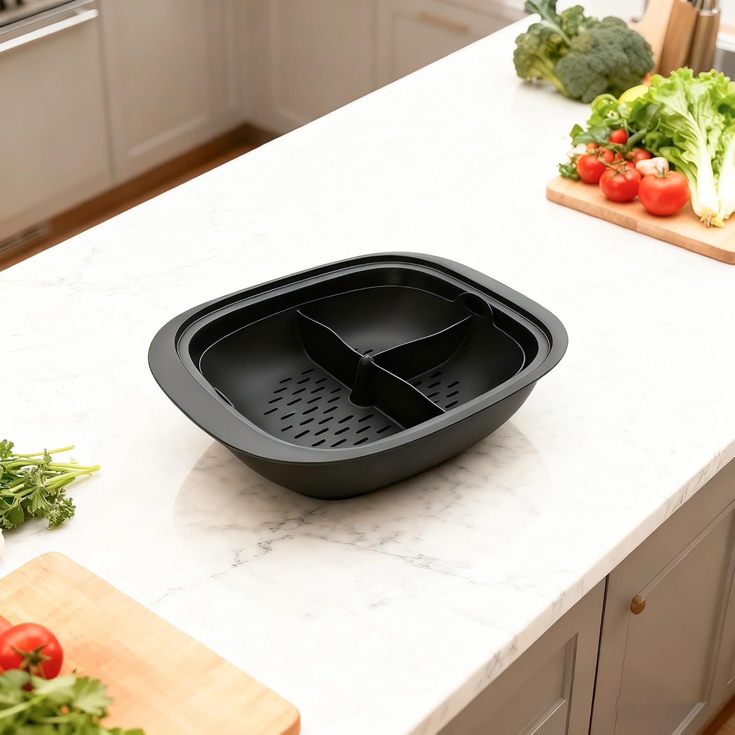 3-in-1 Silicone Steaming Tray Compatible with Thermomix TM7, Food Grade BPA Free Multi-Functional Steamer Tray for Kitchen Cooking Compatible with Thermomix TM7 Accessories