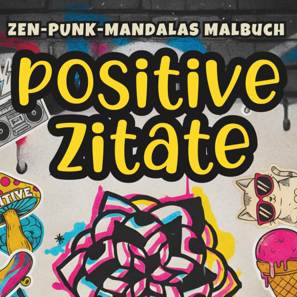 Positive Zitate Malbuch für Erwachsene und Jugendliche: Motivierende Affirmationen und Zen–Punk Mandalas für Achtsamkeit, Entspannung und gute Vibes