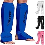 MMA Shin Pads for Muay Thai and Kickboxing, Protective Shin Guards with Instep Guard for Sparring and Training, for Adults, Kids, and Youth