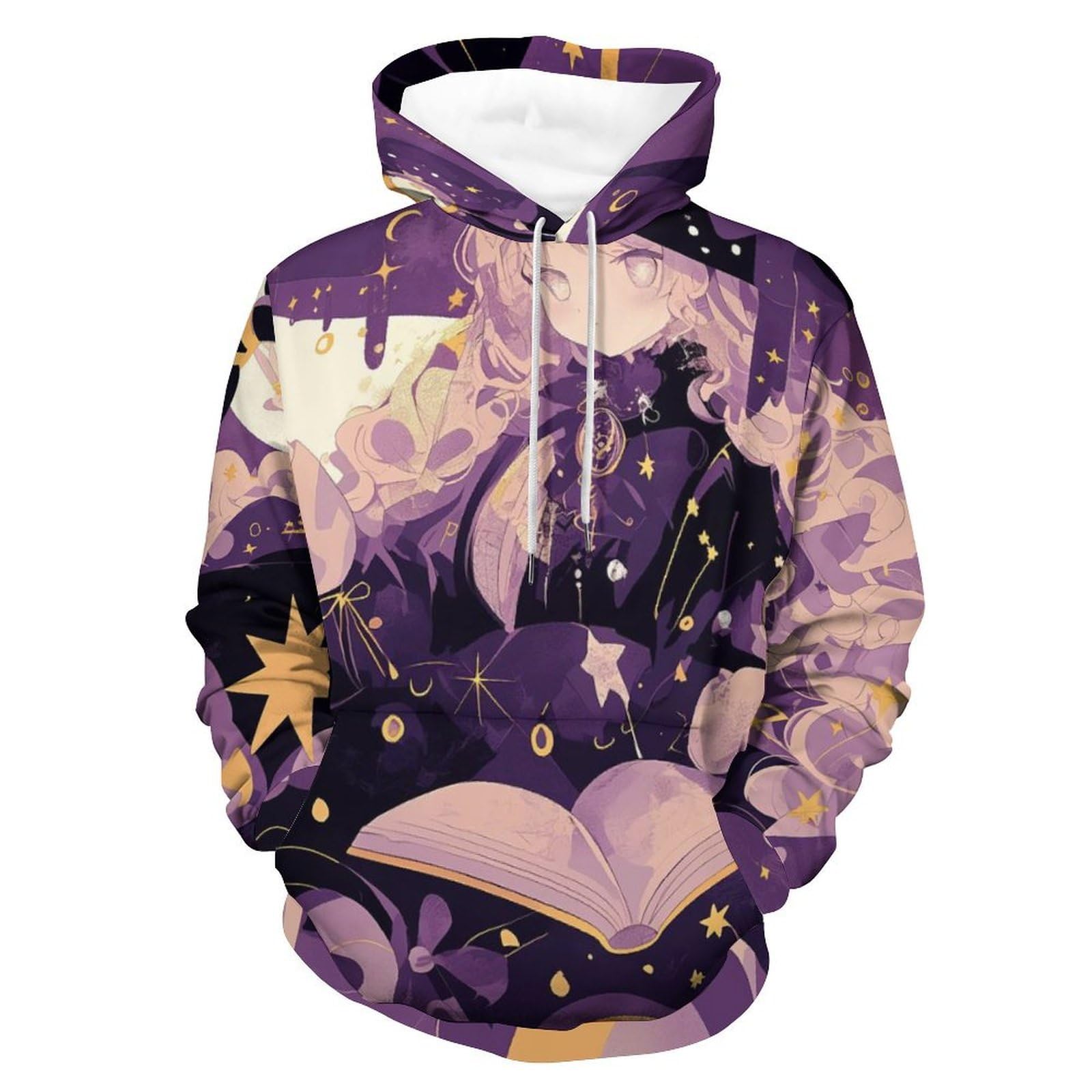 Sweatshirt Pullover Chat Sorcier Capuche Manches Longues S - 8