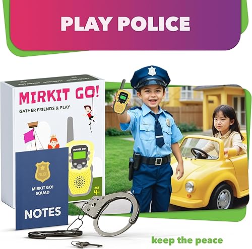 Miniatura 4 de MIRKIT GO! Game: 4X Walkie Talkies para niños y 4 juegos para niños: búsqueda del tesoro, captura la bandera, juego de policía, escondite y busca!