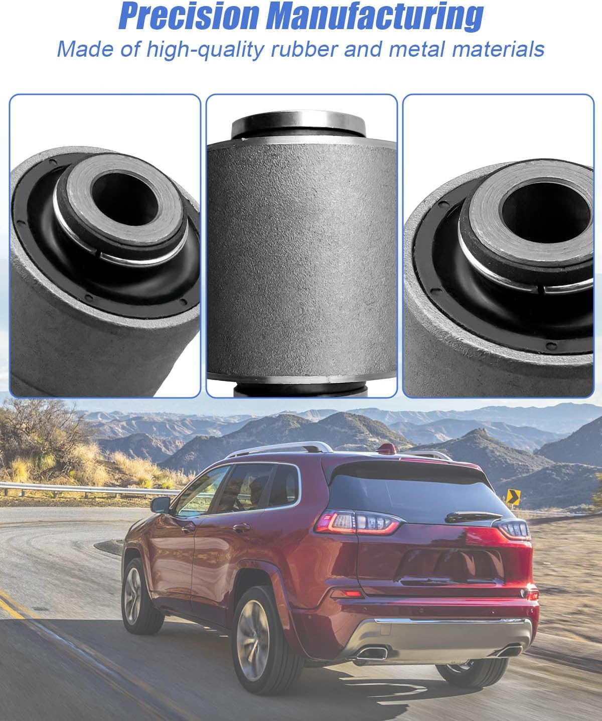 3PCS Rear Suspension Knuckle Bushing Kit Fit for Jeep Cherokee 2014 2015 2016 2017 2018 Replace 540-168 5090073AC 5090072AD 5090072AE
