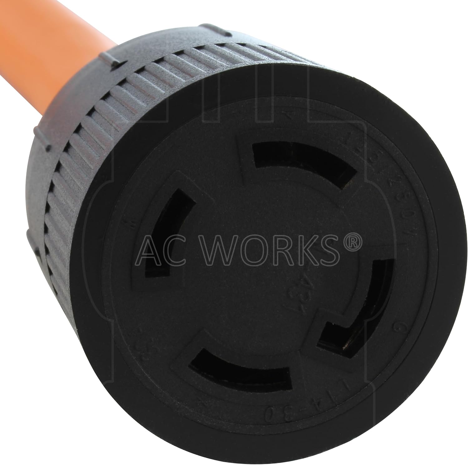 AC WORKS [S1450L1430-018] 1.5FT STW 10/4 NEMA 14-50P 50Amp RV/Range/Generator Plug to L14-30R 4-Prong 30Amp Generator Locking Female Connector