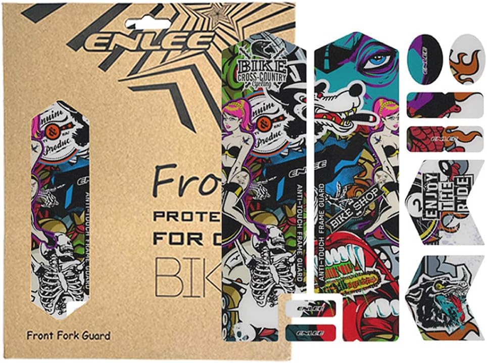 Shhmaフロントフォークステッカー保護フィルムマウンテンバイク反射ステッカー装飾ステッカー 海外 取り外し可能な自転車フォークデカールフィルムフィットbmx Dh A Xc