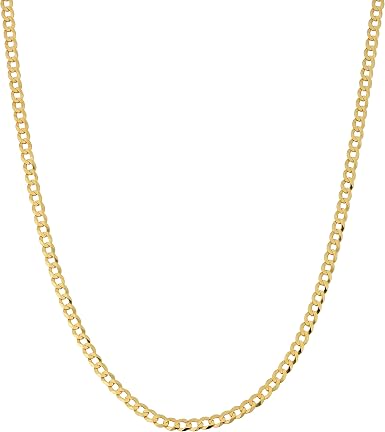 Kooljewelry Solid 10k Yellow Gold Curb 