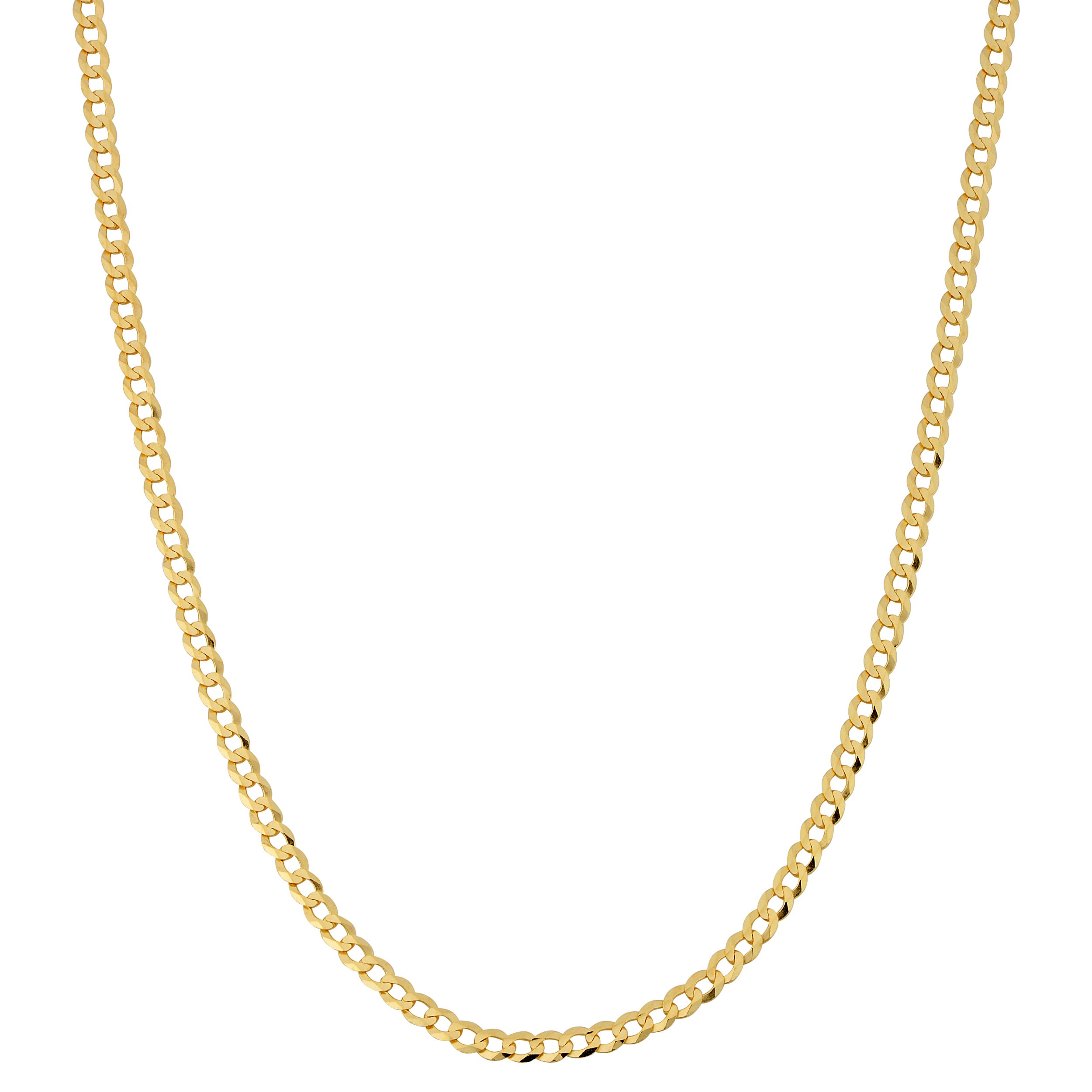 Kooljewelry Real Solid 10k Yellow Gold 3 mm Curb Link Chain