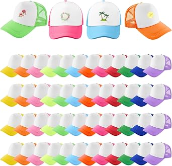 Hercicy 40 Pack Sublimation Blank Trucker Hat Bulk Wholesale Mesh Baseball Cap for Women Men DIY Hat Bar Party