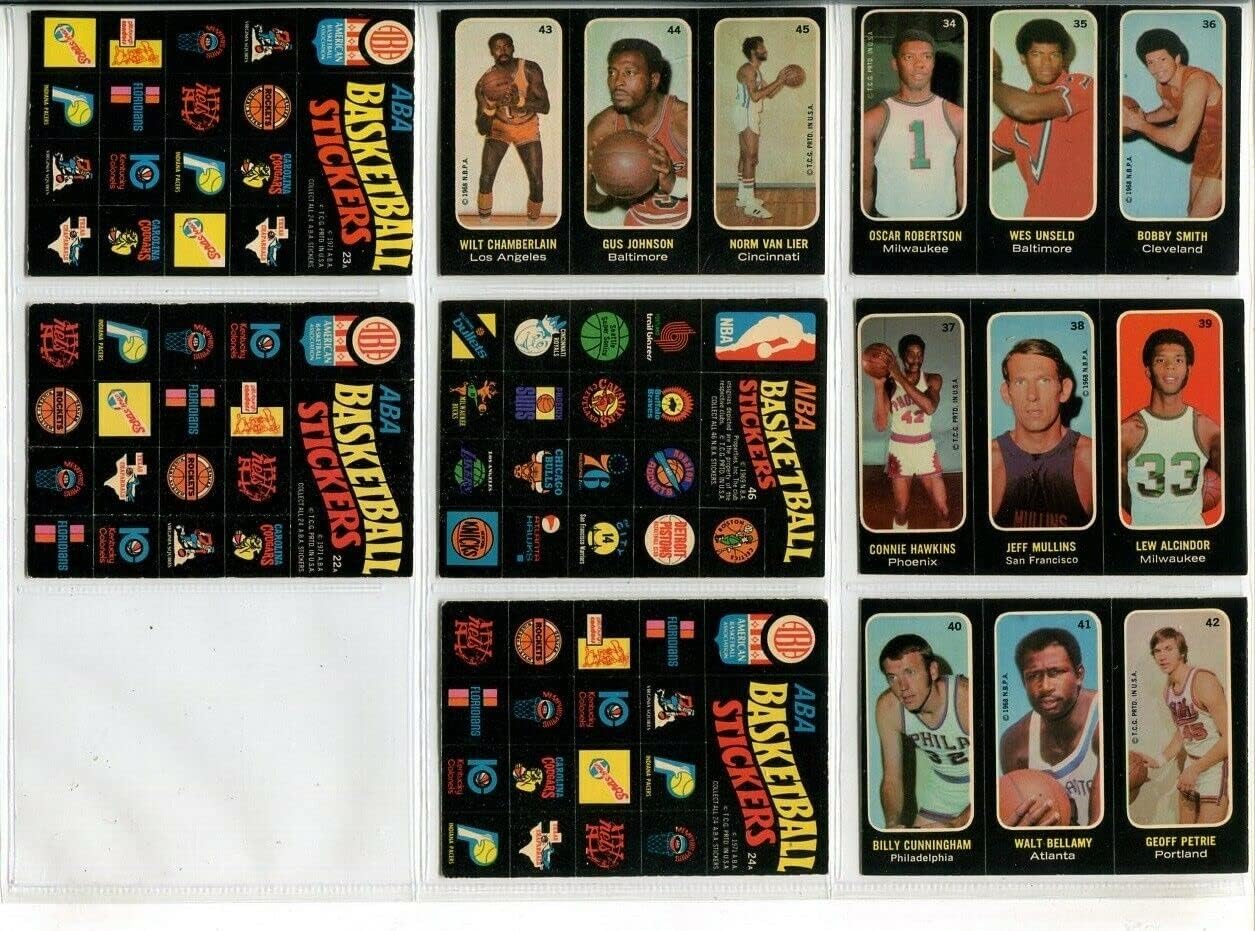 1971-72 Topps Trio Basketball Stickers Complete Set 26 Cards Ex/MT Nice 75703