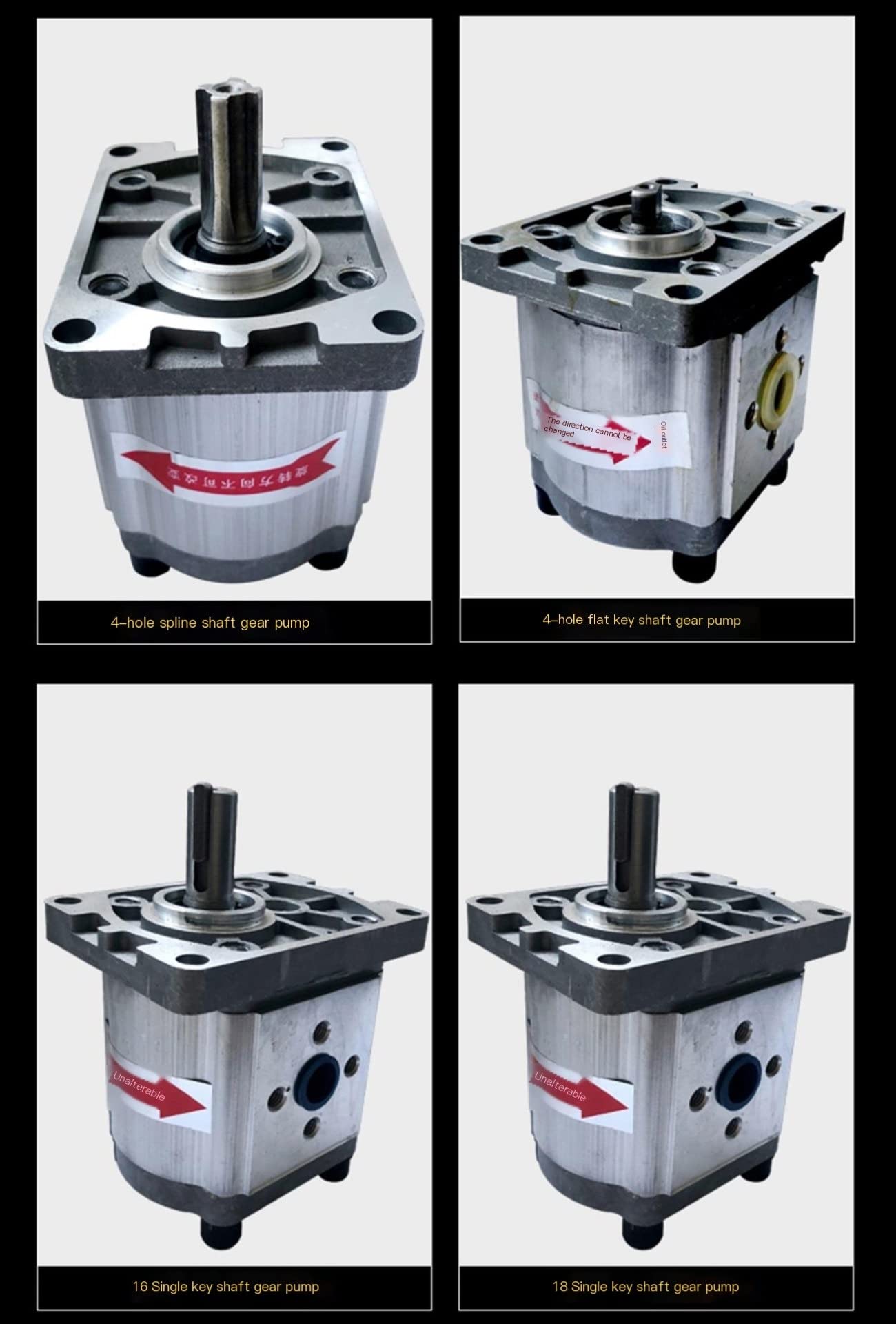 DOLUNTO Zahnradpumpe Hydraulikölpumpe CBT-F310 CBT-F306 CBT-F320 CBT-F314 CBT-F316 (Farbe : CBT-F316, Größe : Spline Shaft)