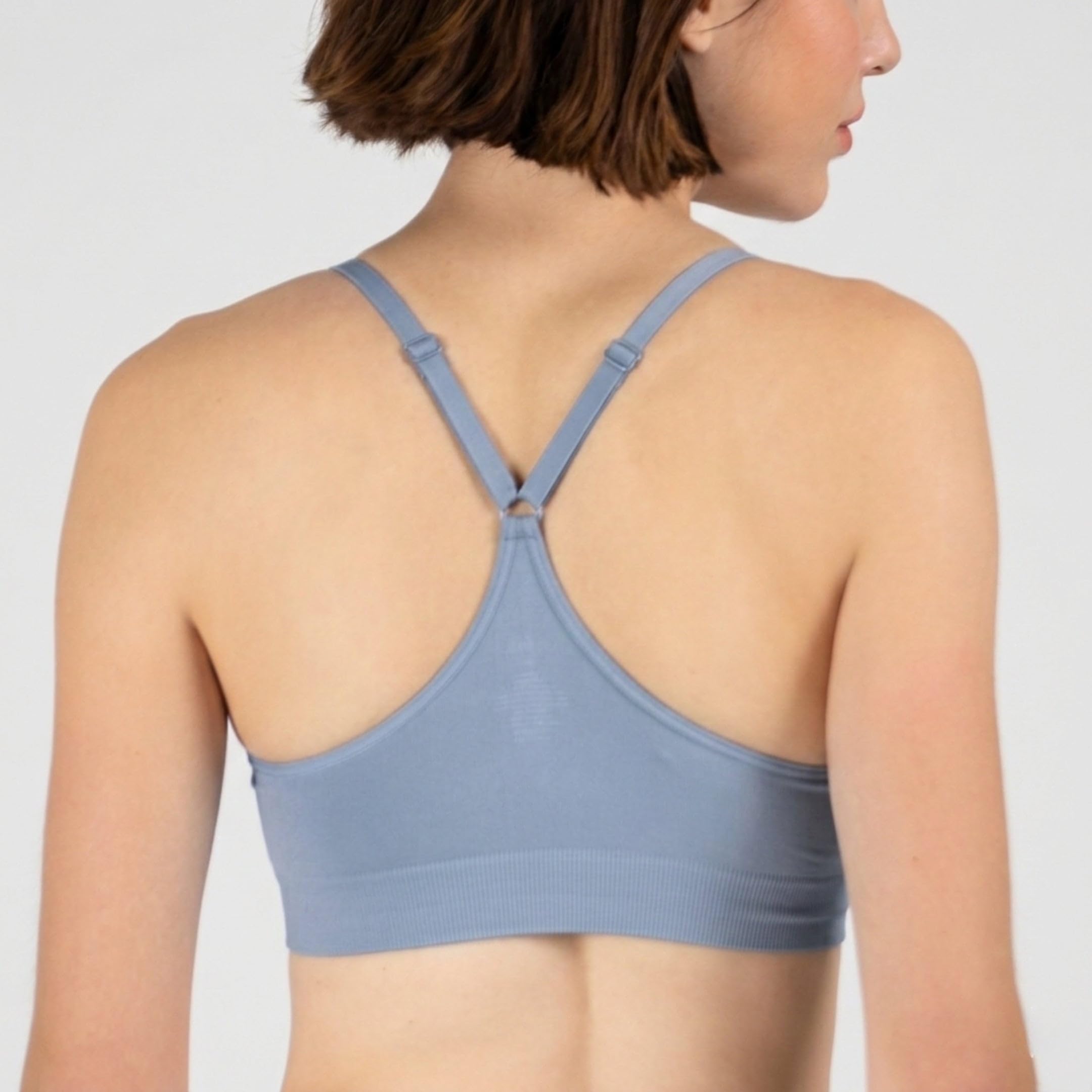 Ryka Katharina - Brasier deportivo sin costuras para yoga, espalda cruzada, sostén deportivo, almohadillas extraíbles, paquete de 3