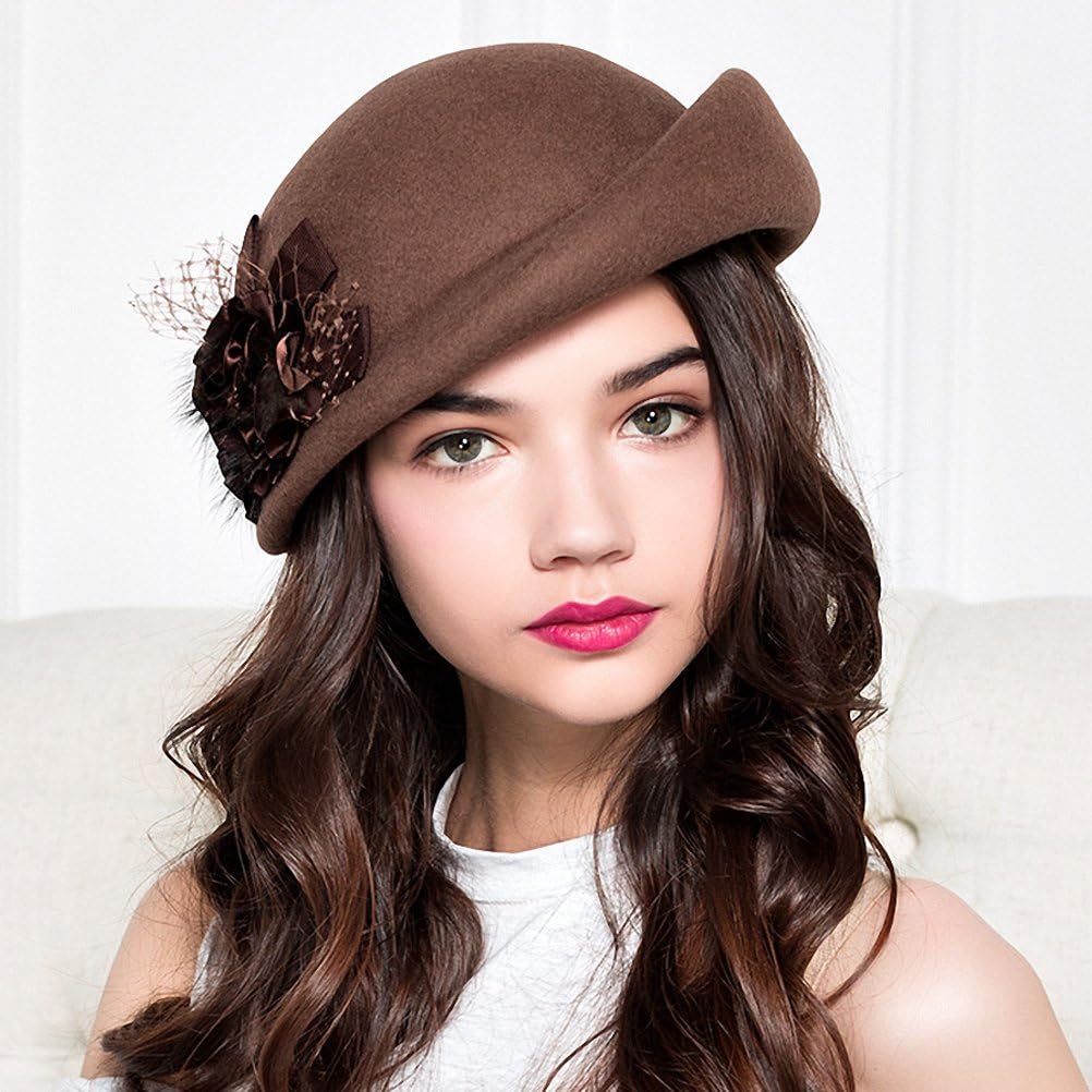 Maitose® Women's Lace Flower Wool Beret Cap Headwear