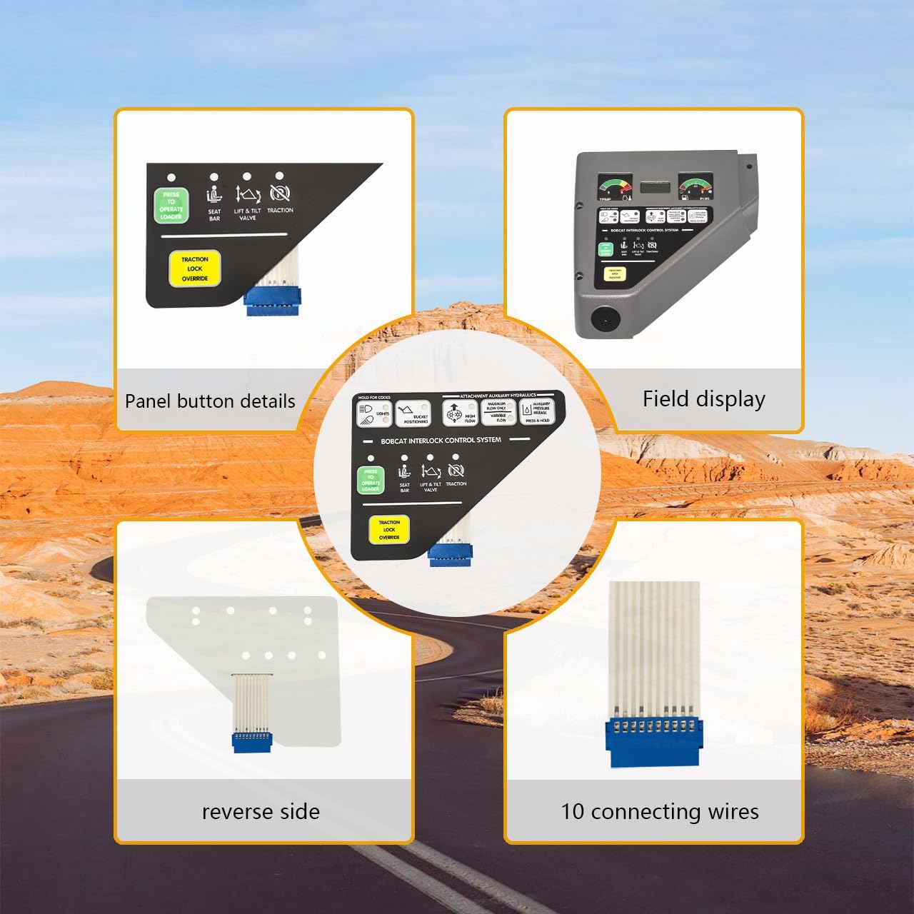6675982-A Skid steer loader left instrument button panel (10 connecting wires), suitable for old Bobcat S130, S150, S160, S220, S250, S300, S330, 751, 753, 763, 773, 863, 864