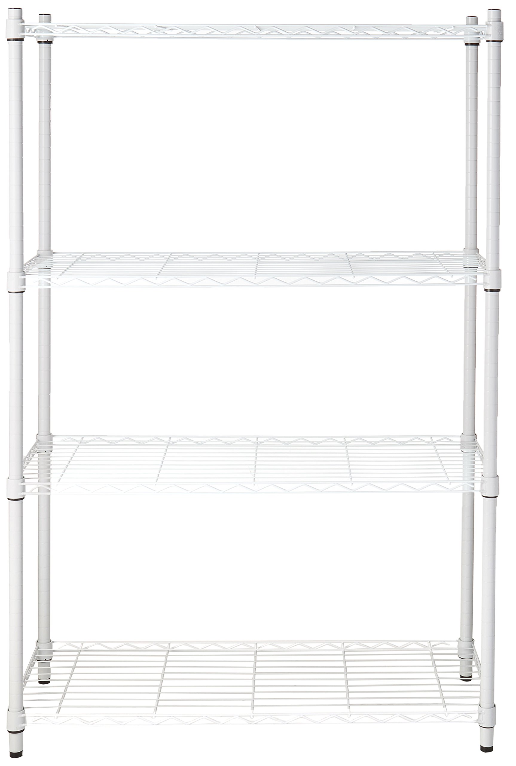 Honey-Can-Do SHF-01907 Adjustable Storage Shelving Unit, 250-Pounds Per Shelf, White, 4-Tier, 36Lx14Wx54H