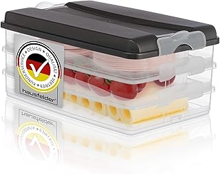 Sponsored You’re seeing this ad based on the product’s relevance to your search query.Learn more about this advertisement Hausfelder Fridge Cold Cut Box for Sausage and Cheese, Stackable Food Containers with Lid, 3 Food Storage Containers and Sausage Box (3 Anthracite Stacking Containers: 3 x Flat)