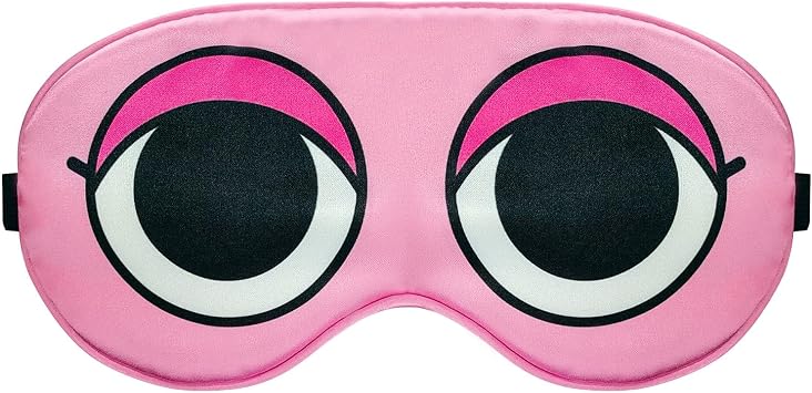 Cartoon Sleep Mask Pink Blindfold Eye Mask Adjustable Travel Mask Eyeshade for Sleep Over Slumber Pajama Party Supplies Birthday Gifts for Boys Girls Men Women