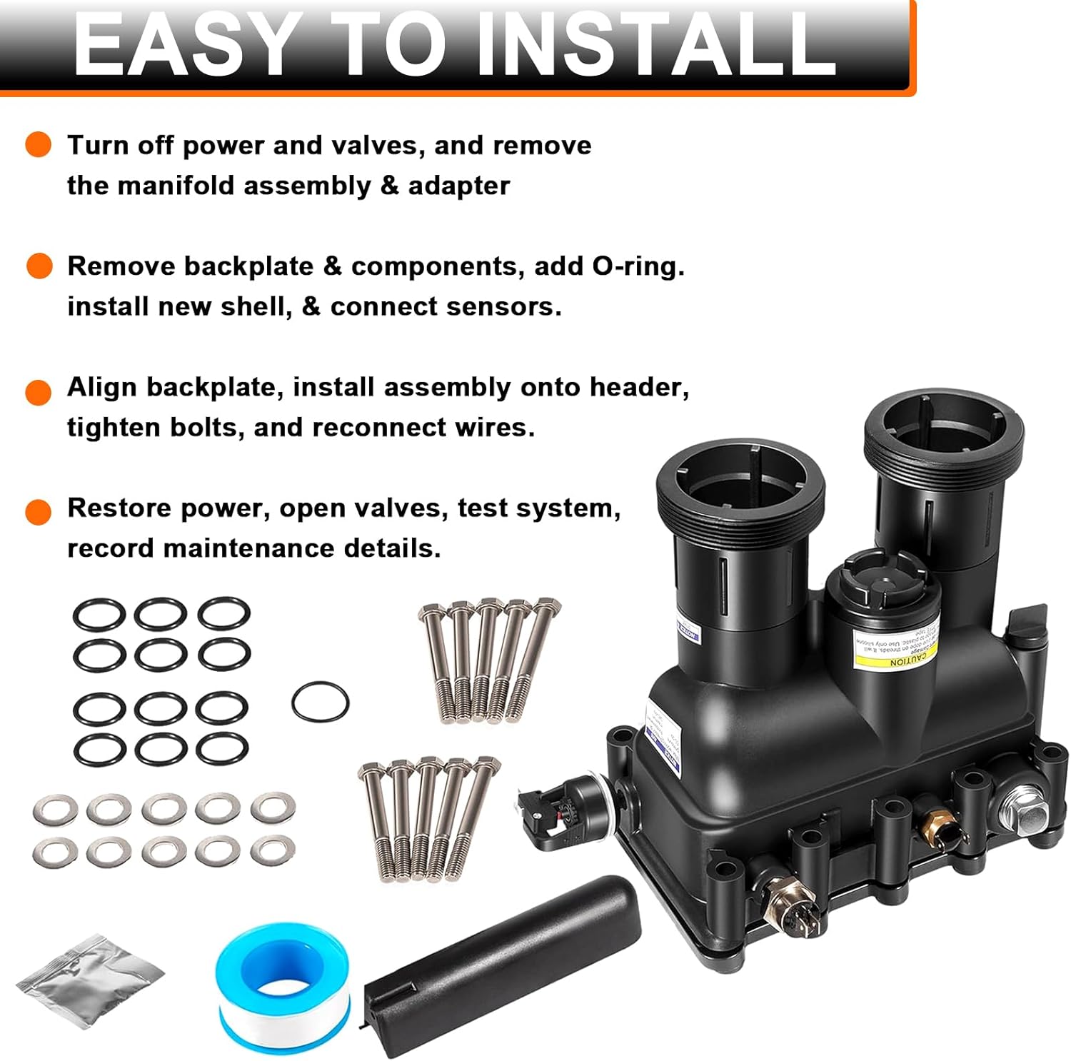YMT 77707-0016 Fits for Manifold Replacement Kit Pool and Spa Heater Compatible with MasterTemp/Max-E-Therm 400