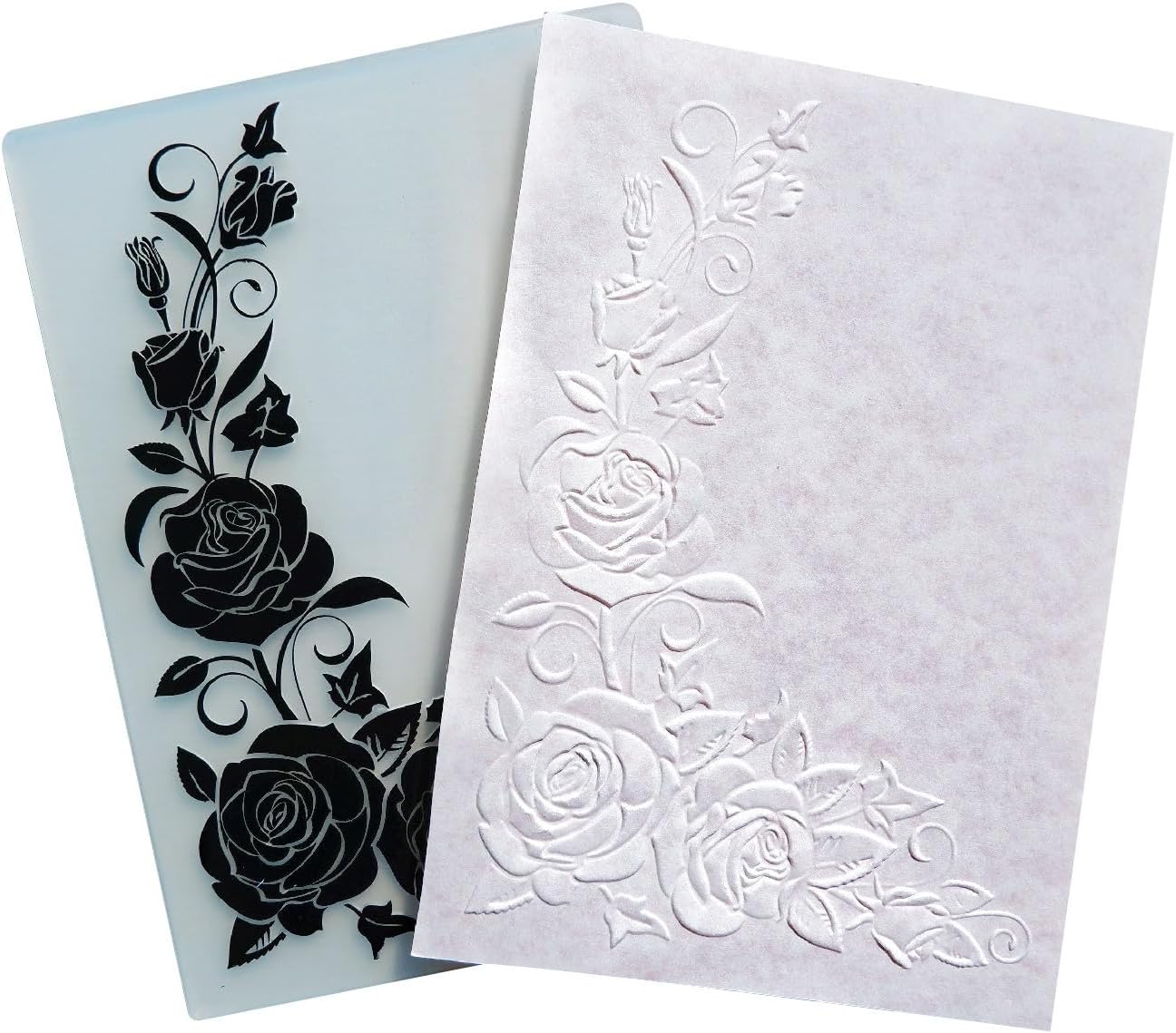 3D Happy Valentine's Day Flower Rose Background Embossing Folder for Card Making Floral DIY Plastic Scrapbooking Photo Album Card Paper DIY Craft Decoration Template Mold