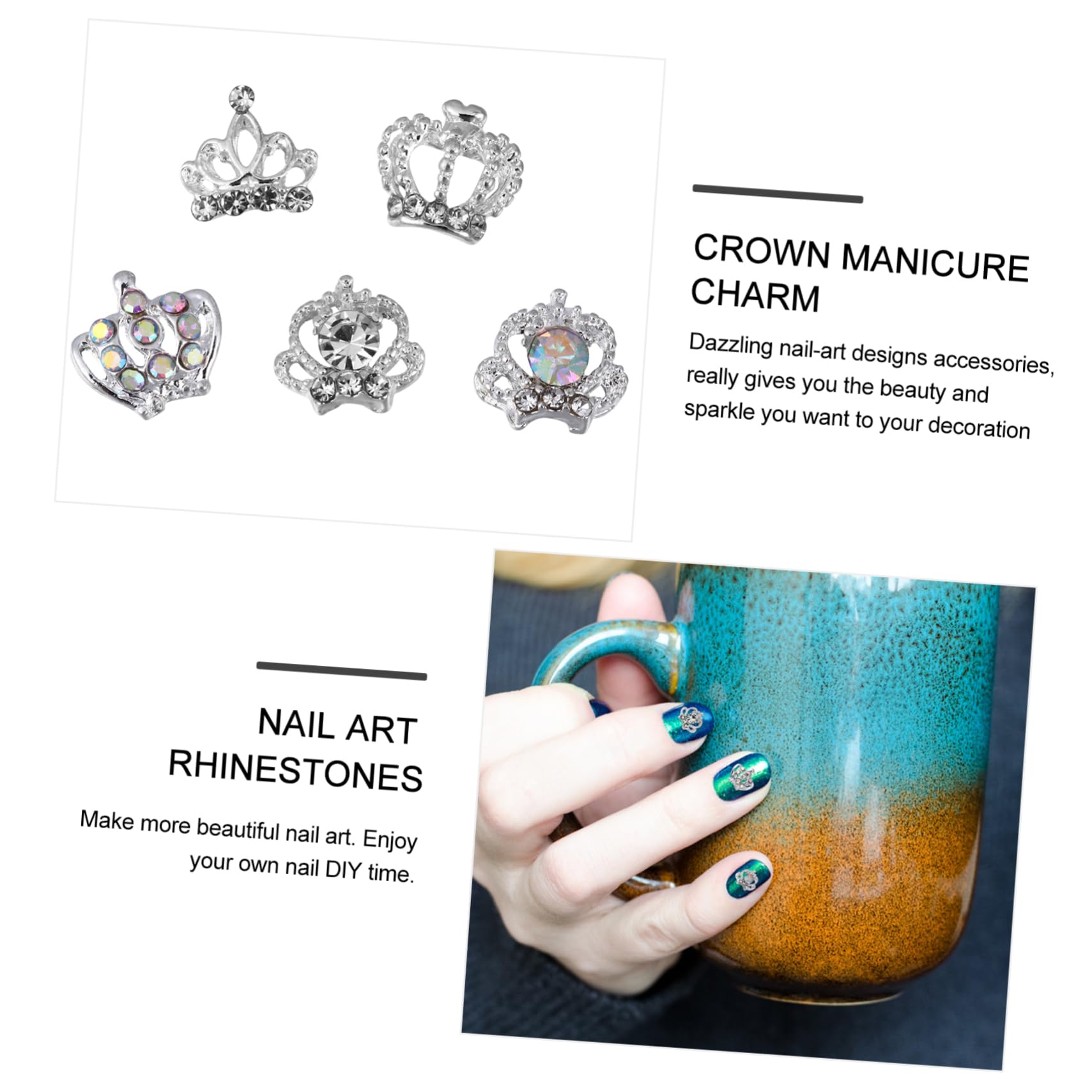 FOMIYES 3 Set Di Ciondoli Per Nail Art A Forma Di in Lega Per Decorazioni Di Unghie Strass Accessori Per Manicure Alla Moda 50 Pezzi*3