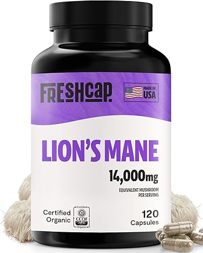 Miniatura 9 de FreshCap Mushrooms Suplemento de hongos Reishi 14,000 mg - Extracto de cápsulas de hongos Reishi, suplementos de hierbas, suplemento de reishi rojo
