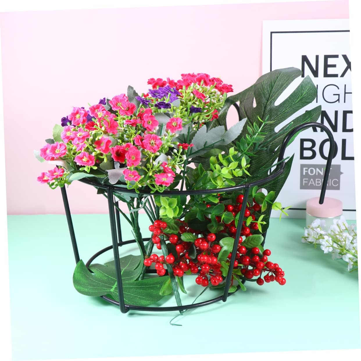 2pcs Hanging Flowerpot Stand Iron Planter Holder Flowerpot Bracket for Balcony Railing Wall Planter Bracket Plant Pot Hanging Shelf