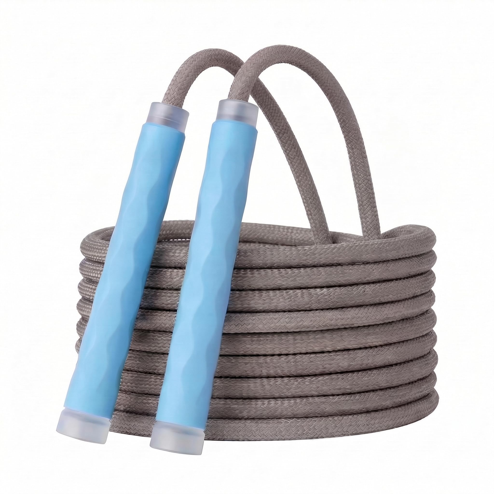 YUEDONG Springseil für Gruppen, 8 mm dick, 5 Meter, verstellbar, robustes Nylon-Baumwoll-Mischgewebe, Kollektiv-Springseil mit 360°-Kugellagern, Wellenstruktur, Vollsilikon, rutschfest, ergonomische