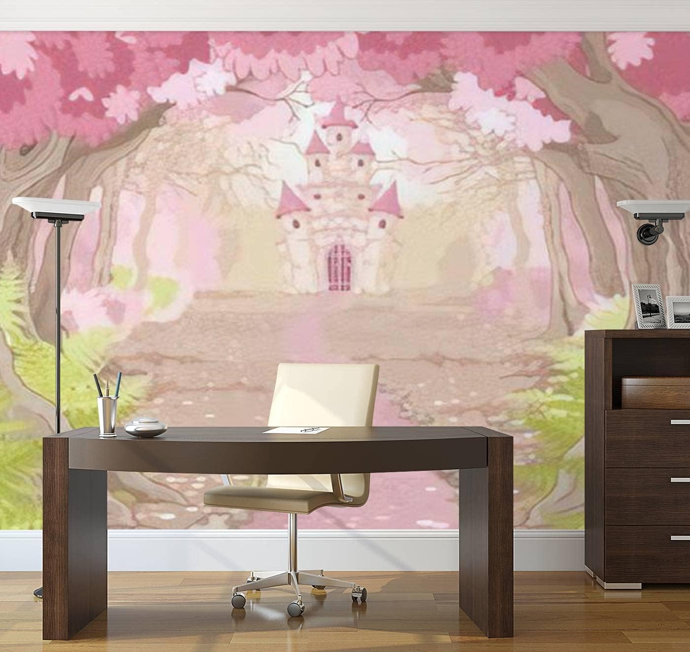 Modern 3D Fantasy Landscape with Magic Fairy Tale Princess Castle Wallpaper Stick and Peel Wall Stickers Removable Wall Paper Mural for Living Room Bedroom TV Background