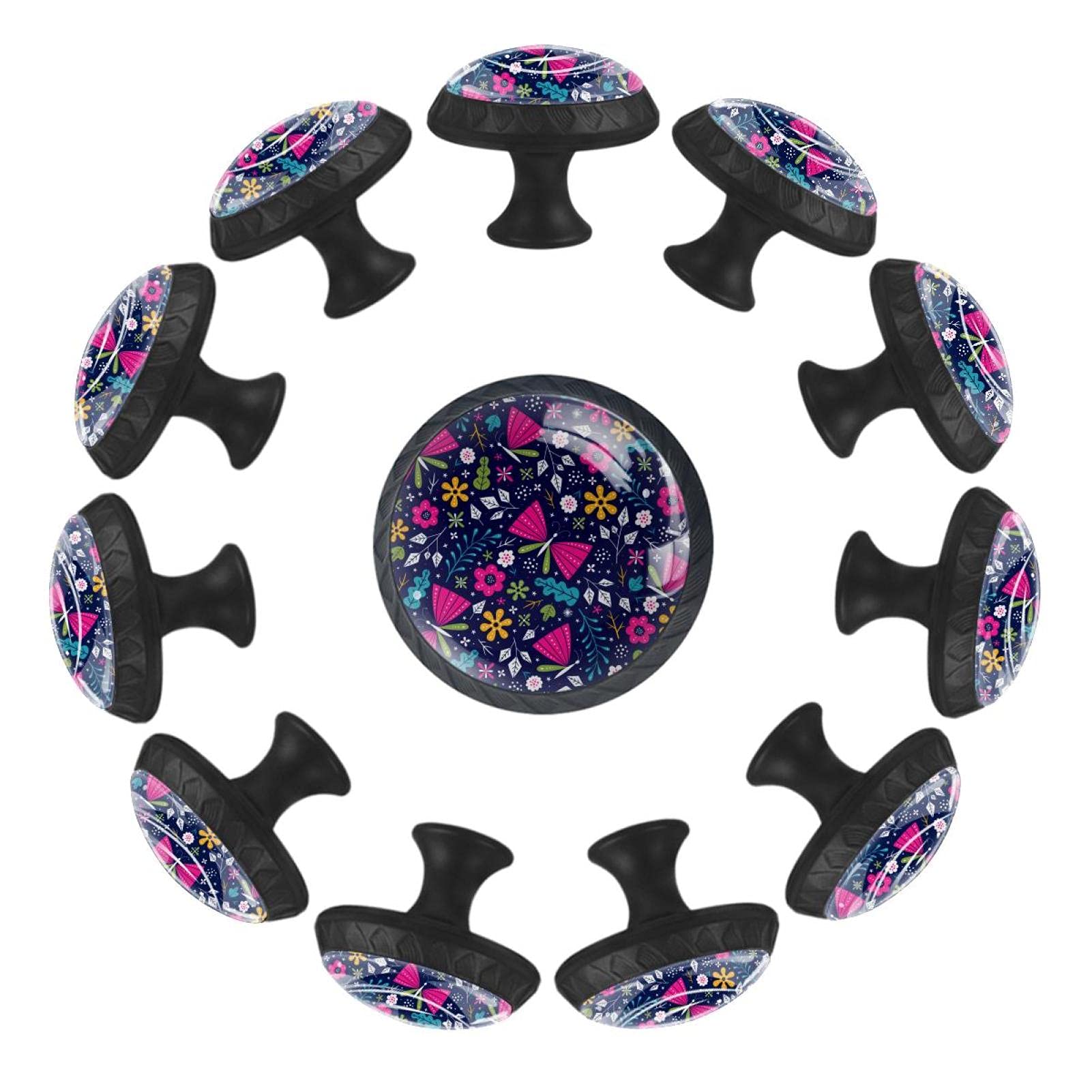 Boutons de tiroir papillon bleu marine 35 mm pour relooker meuble enfant