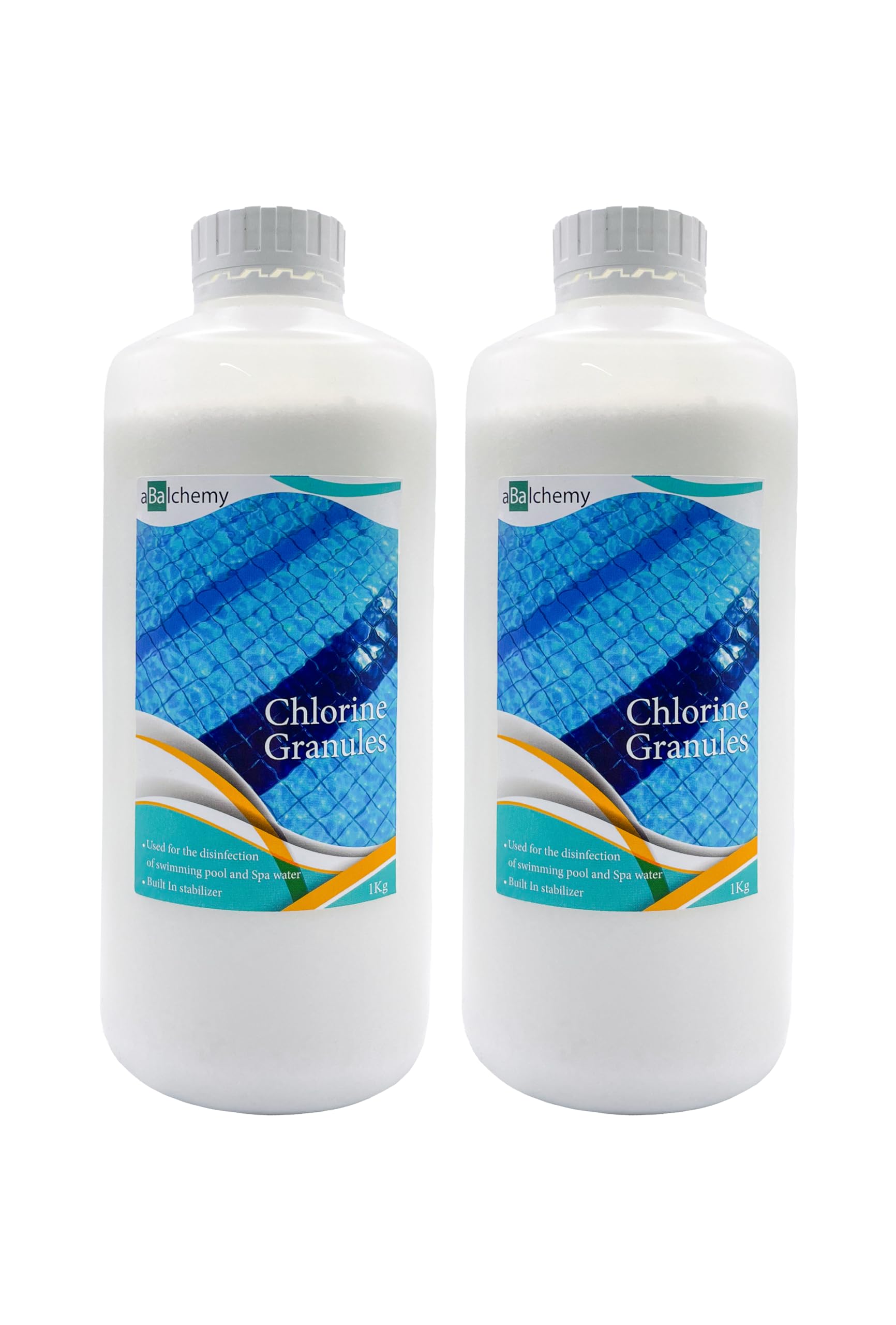 aBalchemy Stabilised Chlorine Granules – Rapid Water Disinfection Treatment for Swimming Pools, Hot Tubs & Spas (2x1KG)