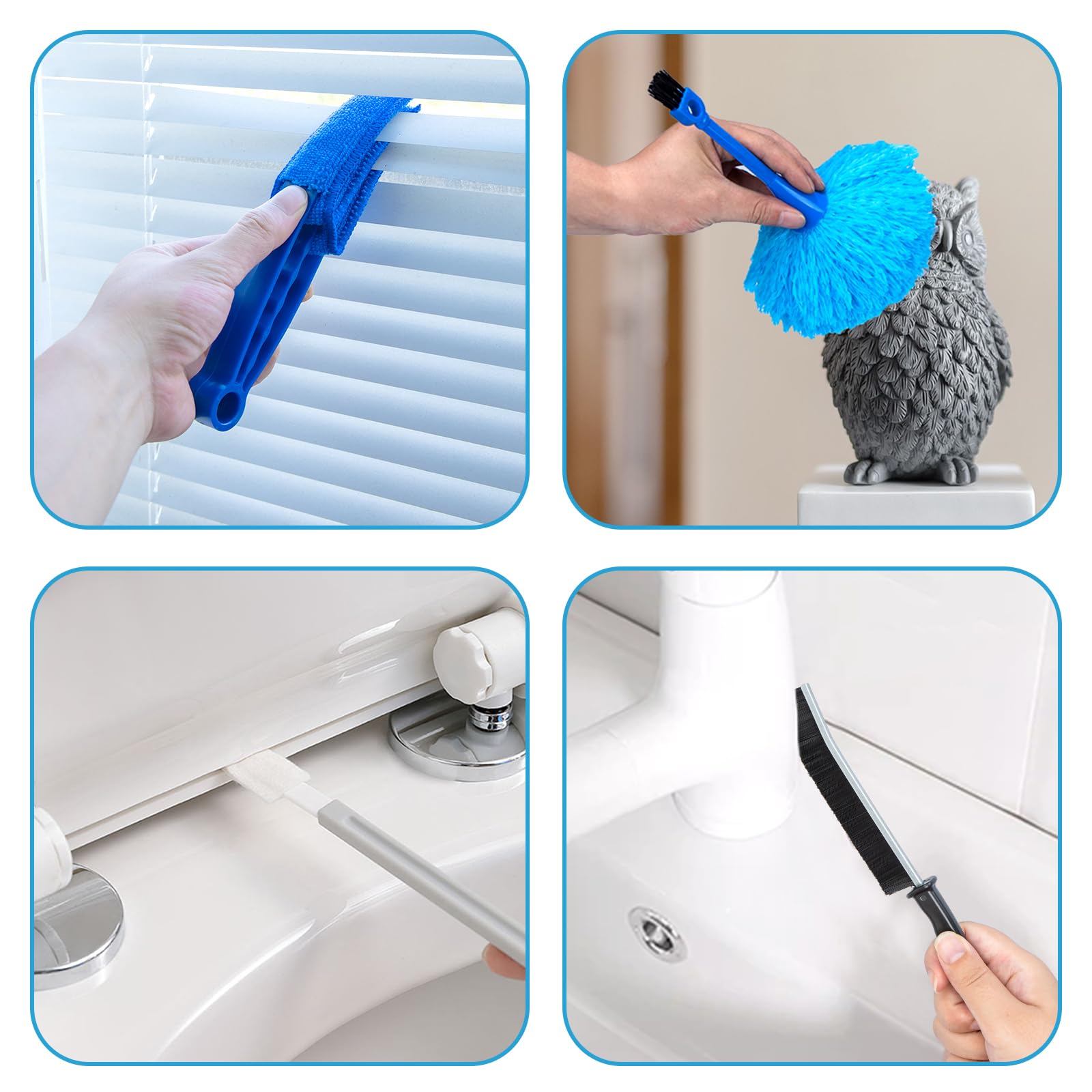 Kit de plumero de microfibra de 25 piezas con poste de extensión de 30 a 100 pulgadas y herramienta de limpieza de zócalos, lavable y flexible para limpiar ventiladores de techo, techos altos,