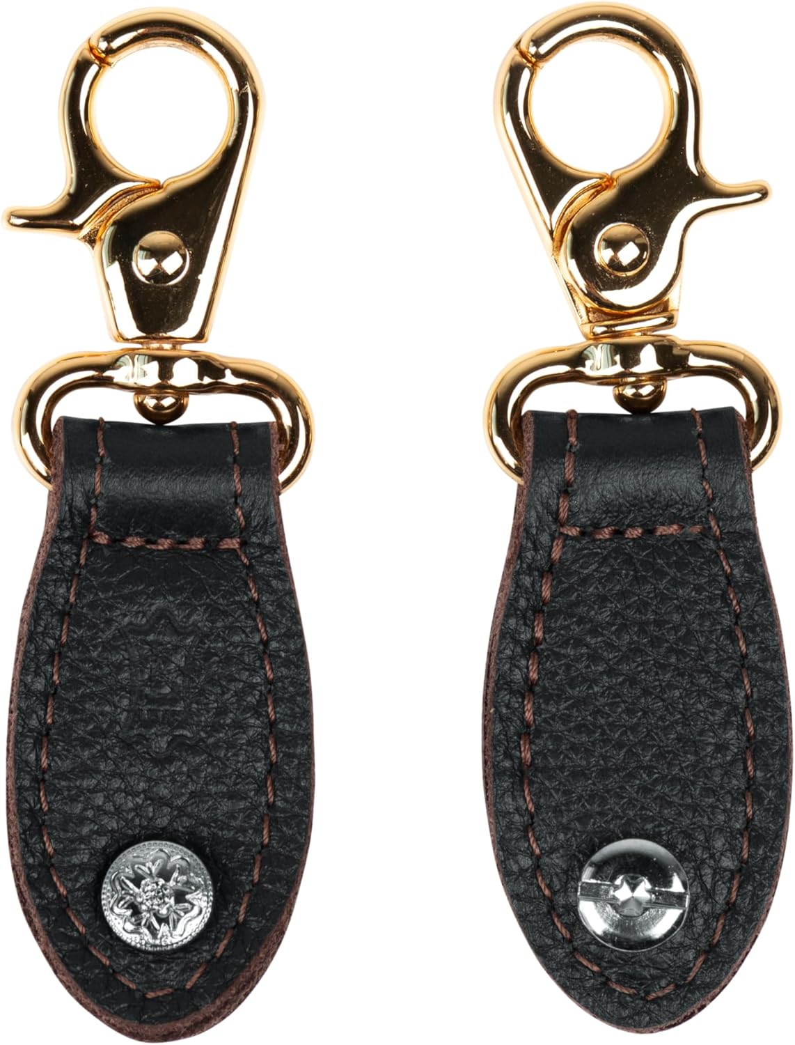 Levy's Leathers Handbag Guitar Strap Adapter Set; Dark Brown Leather with Gold Hardware (TPCG03-DBR)