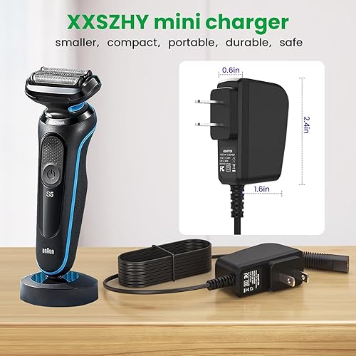 Miniatura 3 de Para cargador Braun, cargador de afeitadora de 12 V, cable de alimentación para Braun Series 7 9 3 5 1 XT5,12V adaptador de maquinilla de afeitar
