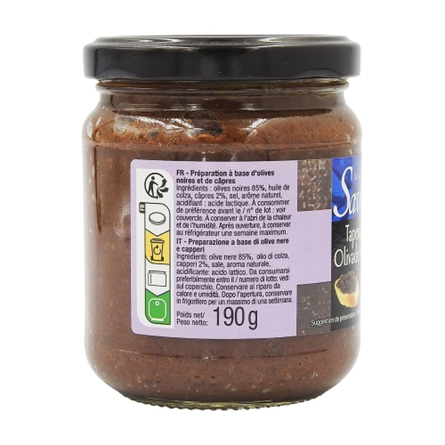 Lot 12x Tapenadine noire - Pot 190g