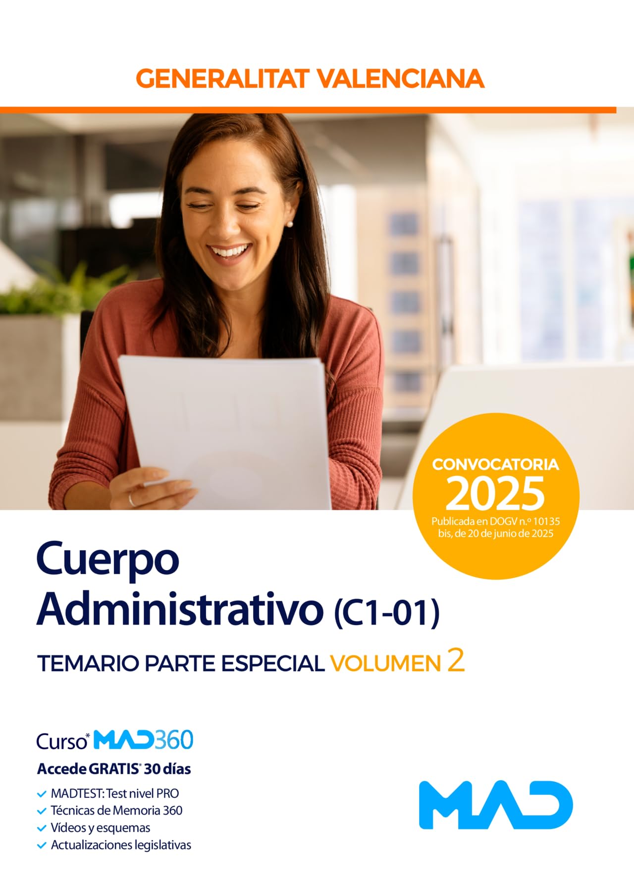 CUERPO ADMINISTRATIVO (C1-01) TEMARIO PARTE ESPECIAL VOL 2 GENERALITAT VALENCIAN
