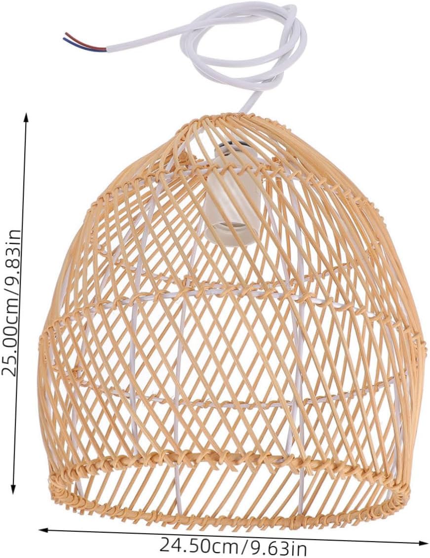 Gadpiparty Bohemian Lampshade Bamboo Weaving Light Fixture Ceiling Hanging Lamp Cover