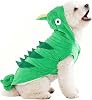 Chameleon Dog Costume for Winter Fleece Pet Cat Coat Jacket for Small Dog Funny Clothes Hoodie Bulldog Chihuahua SBust 14.1”, Green