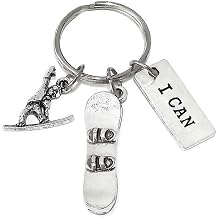 Kits Kiss Snowboard Keychain Snowboarder Gift Snowboarding Sports I Can Charms Snowboard Key Ring